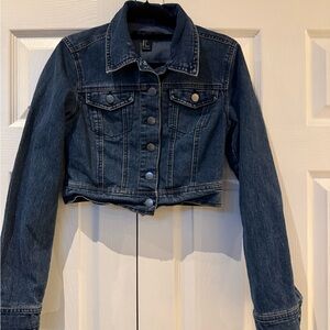 Forever 21 Dark Blue Cropped Jean Jacket